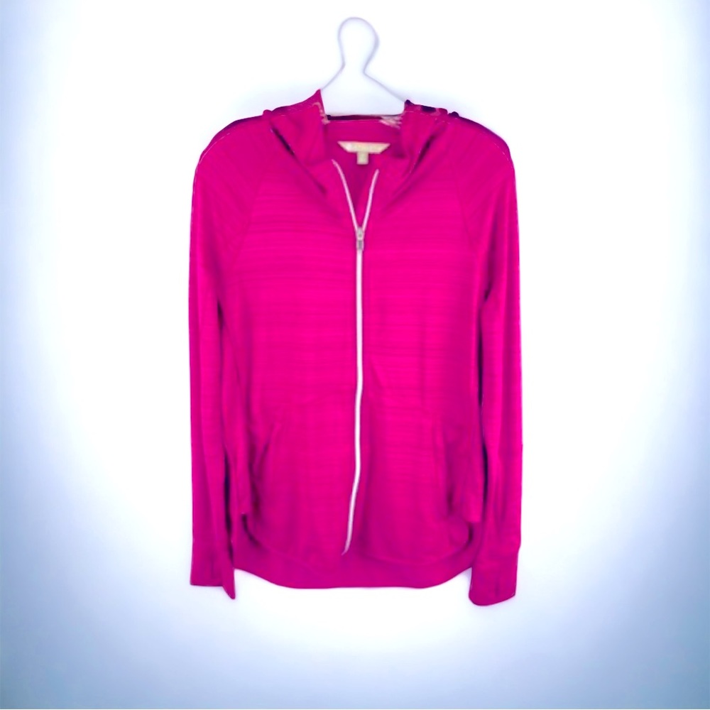 Athleta Women Pink Zip Up Hooded
Sweatshirt